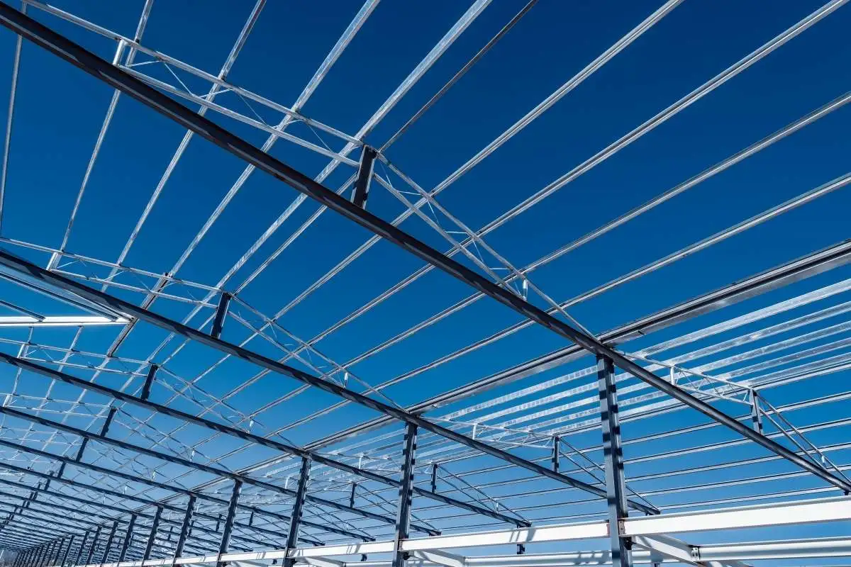 Steel roof trusses against the Sri Lankan sky — Seegaan Hardware Sri Lanka
