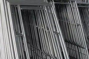 Galvanised steel pipes stacked at Seegaan Hardware's Colombo warehouse
